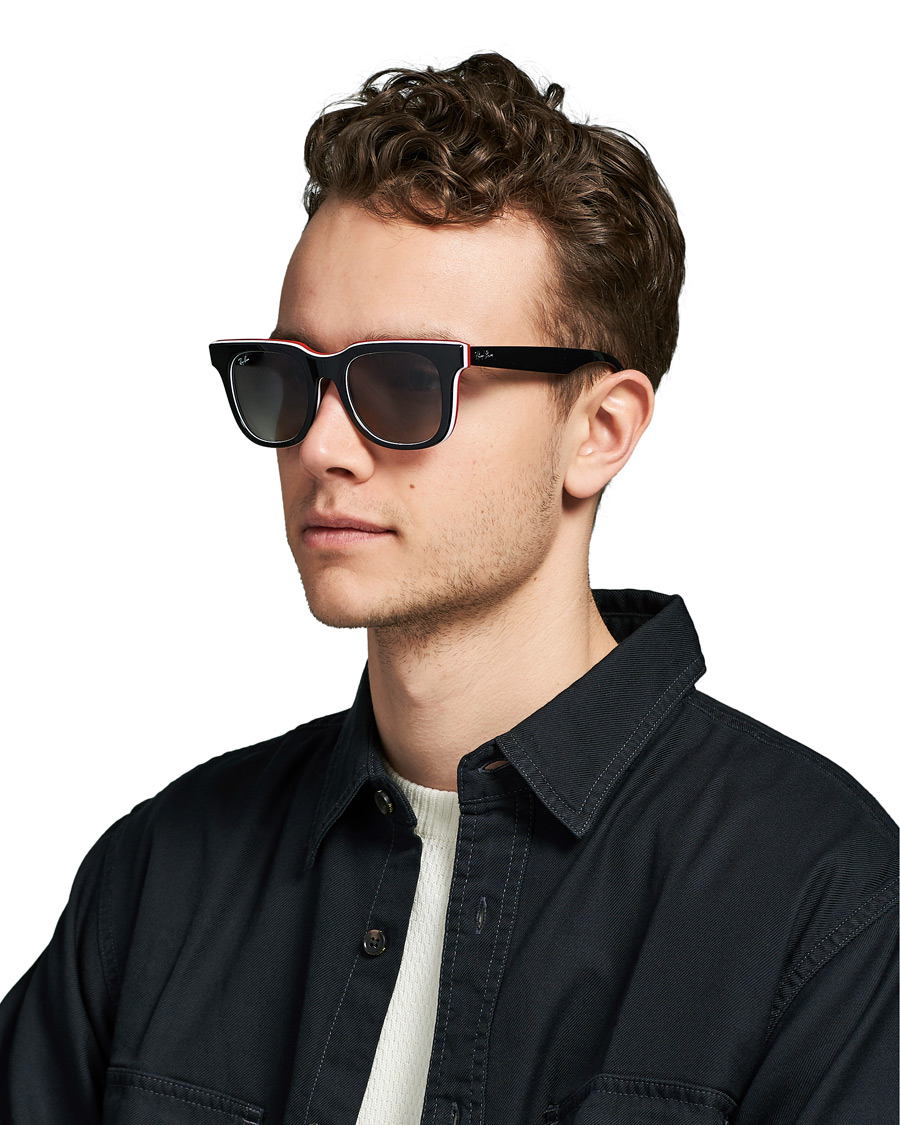 Herre | Ray-Ban RB4368 3-Layered Sunglasses Black/White/Red | Ray-Ban | RB4368 3-Layered Sunglasses Black/White/Red