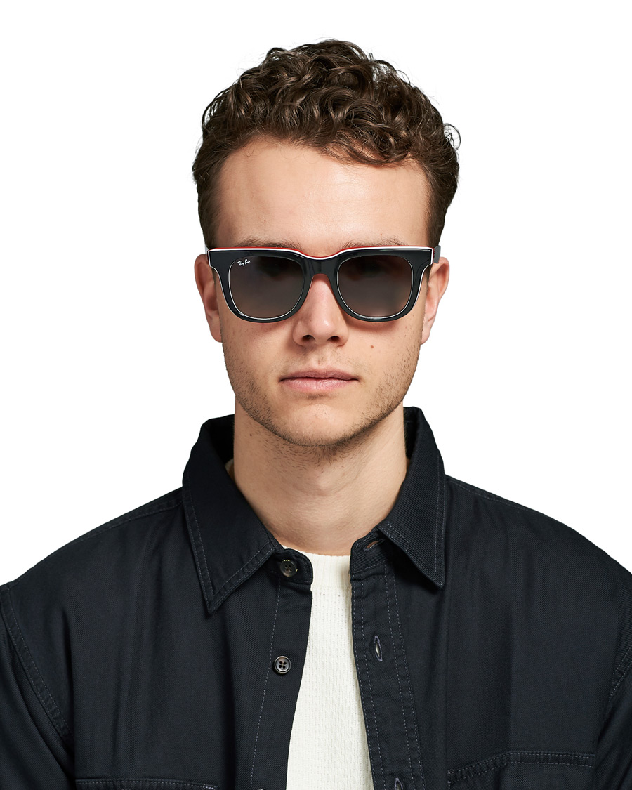 Herre | Ray-Ban RB4368 3-Layered Sunglasses Black/White/Red | Ray-Ban | RB4368 3-Layered Sunglasses Black/White/Red