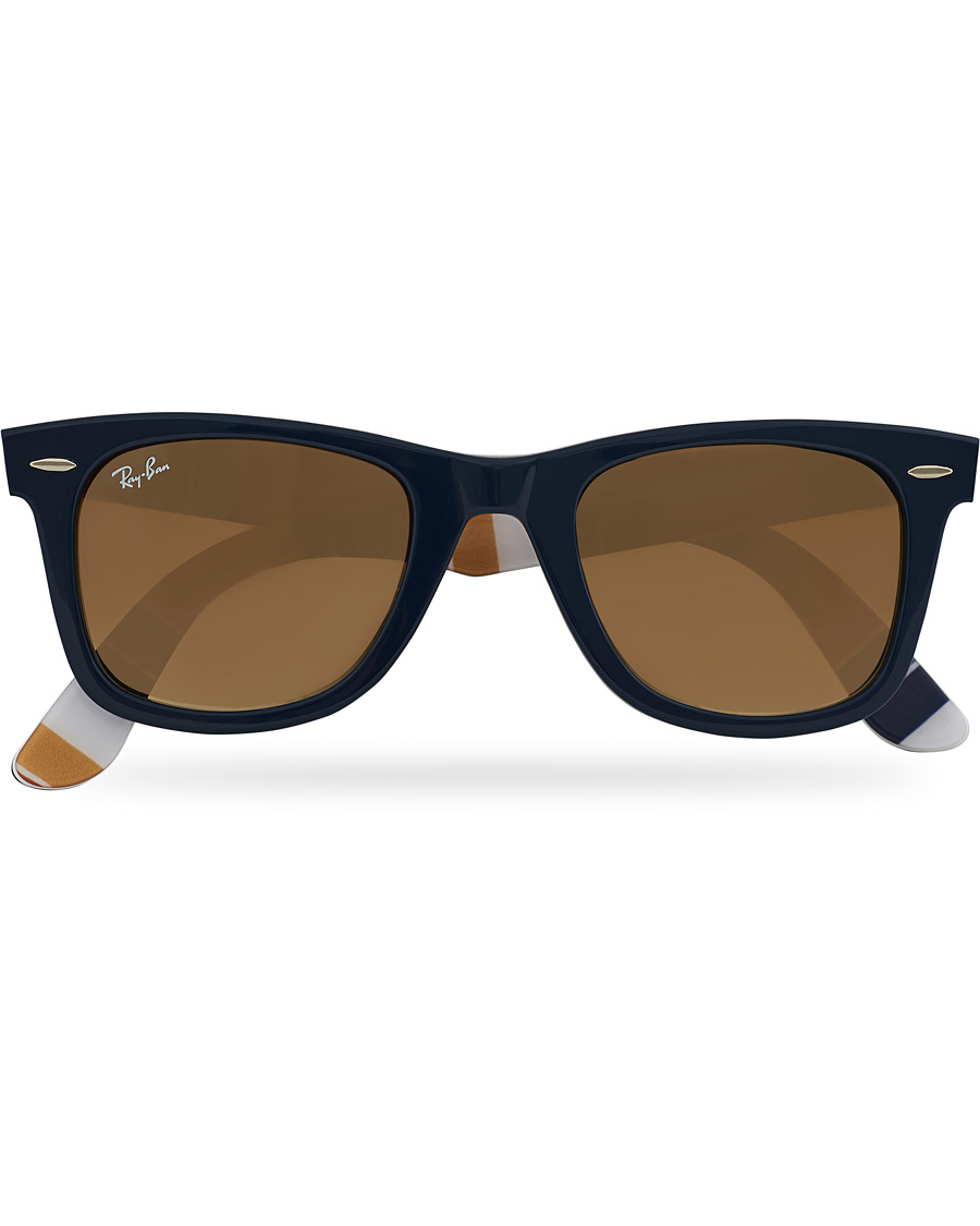Herre | Ray-Ban RB2140 Wayfarer Sunglasses Dark Blue/Brown | Ray-Ban | RB2140 Wayfarer Sunglasses Dark Blue/Brown