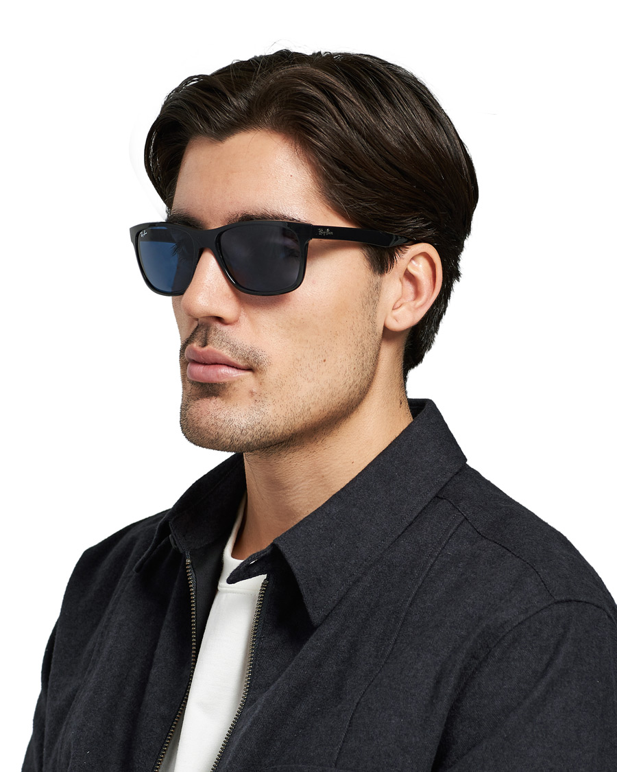 Herre | Ray-Ban RB4181 Sunglasses Shiny Black/Blue | Ray-Ban | RB4181 Sunglasses Shiny Black/Blue