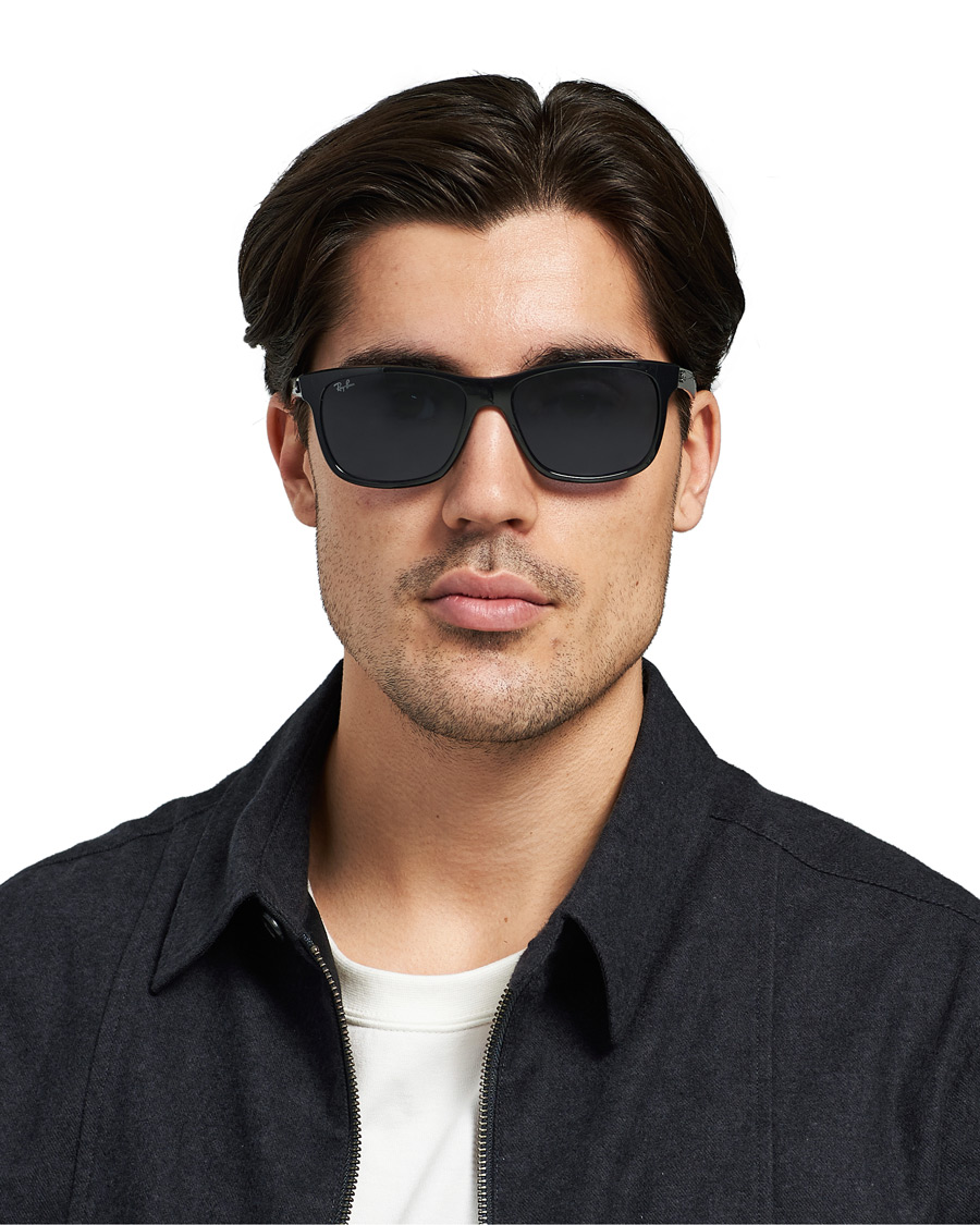 Herre | Ray-Ban RB4181 Sunglasses Shiny Black/Blue | Ray-Ban | RB4181 Sunglasses Shiny Black/Blue