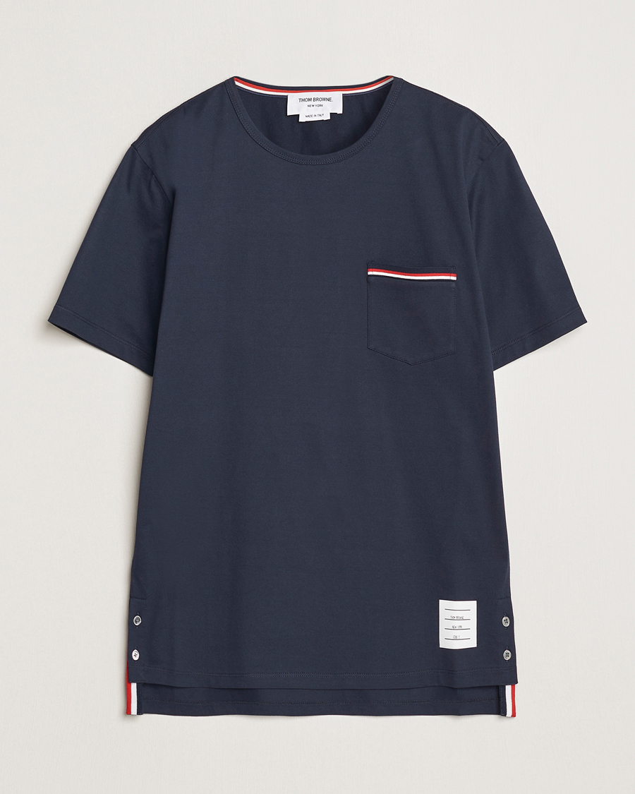 Herre | T-Shirts | Thom Browne | Short Sleeve Pocket T-Shirt Navy