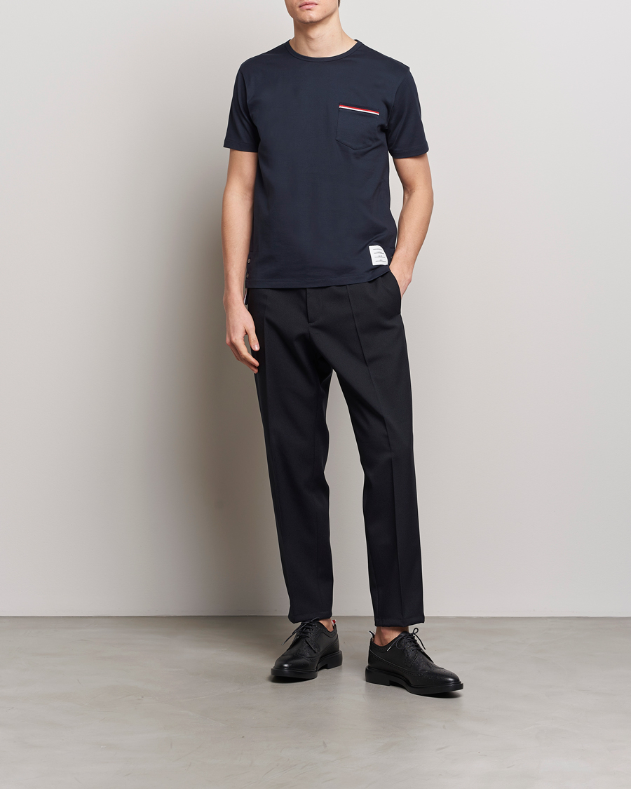 Herre | T-Shirts | Thom Browne | Short Sleeve Pocket T-Shirt Navy
