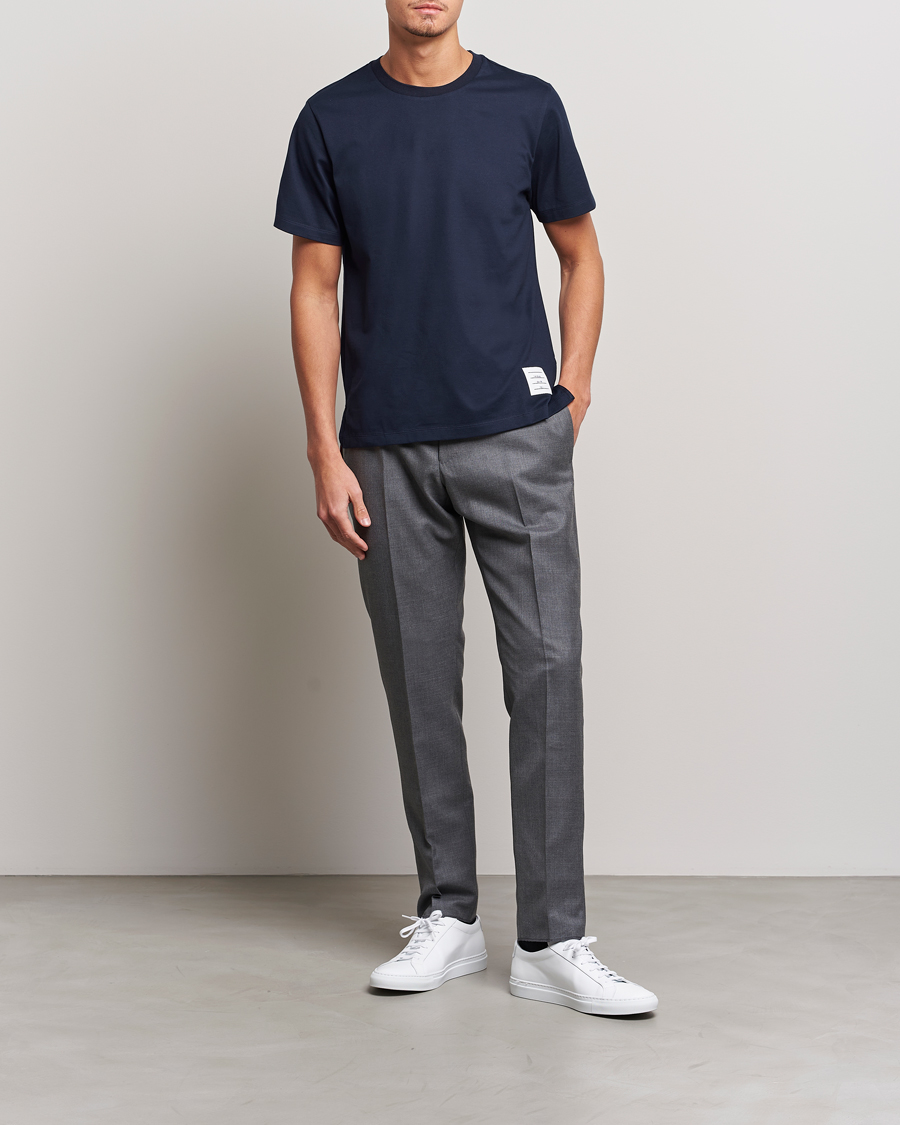 Herre | T-Shirts | Thom Browne | Relaxed Fit Short Sleeve T-Shirt Navy