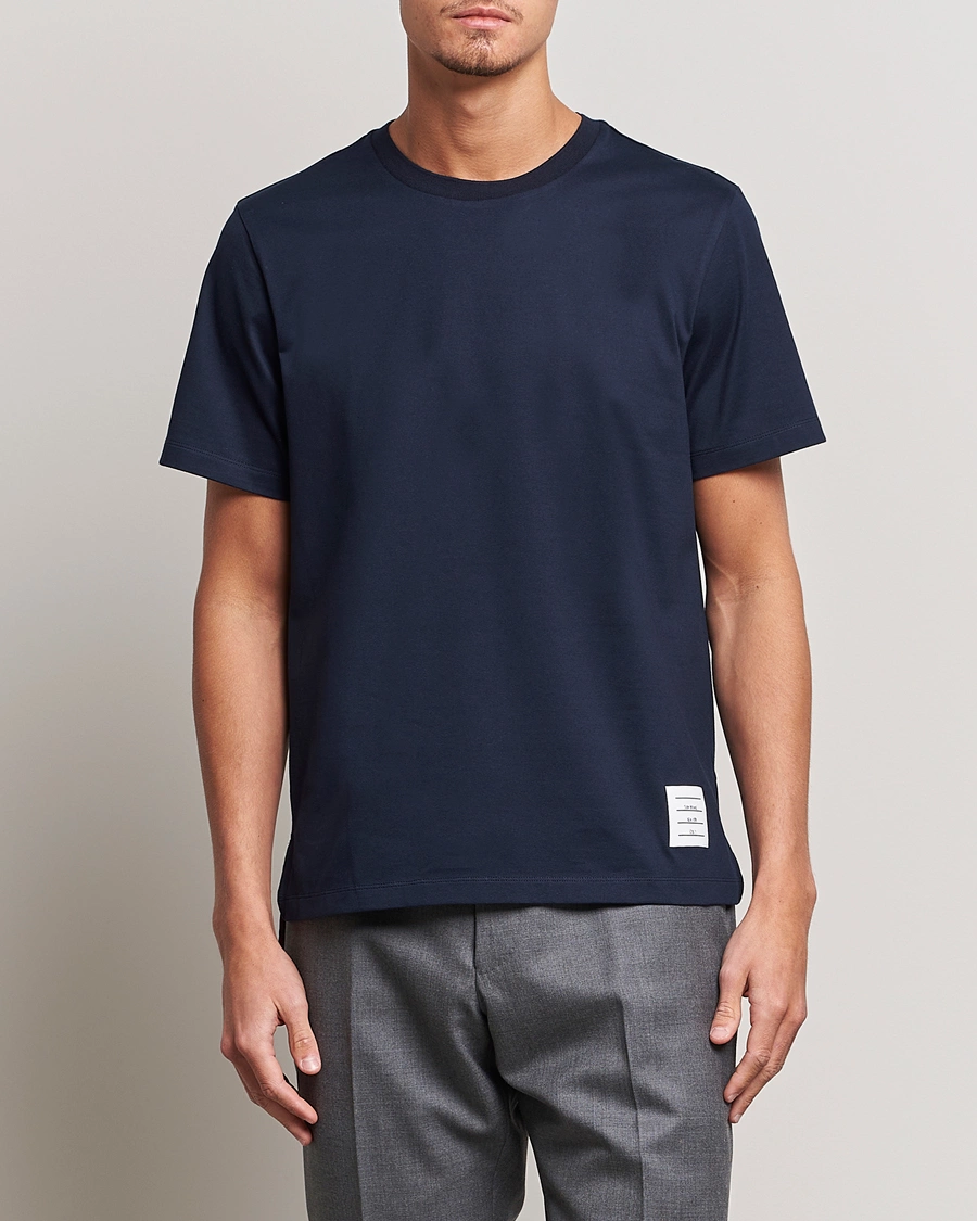 Herre | T-Shirts | Thom Browne | Relaxed Fit Short Sleeve T-Shirt Navy