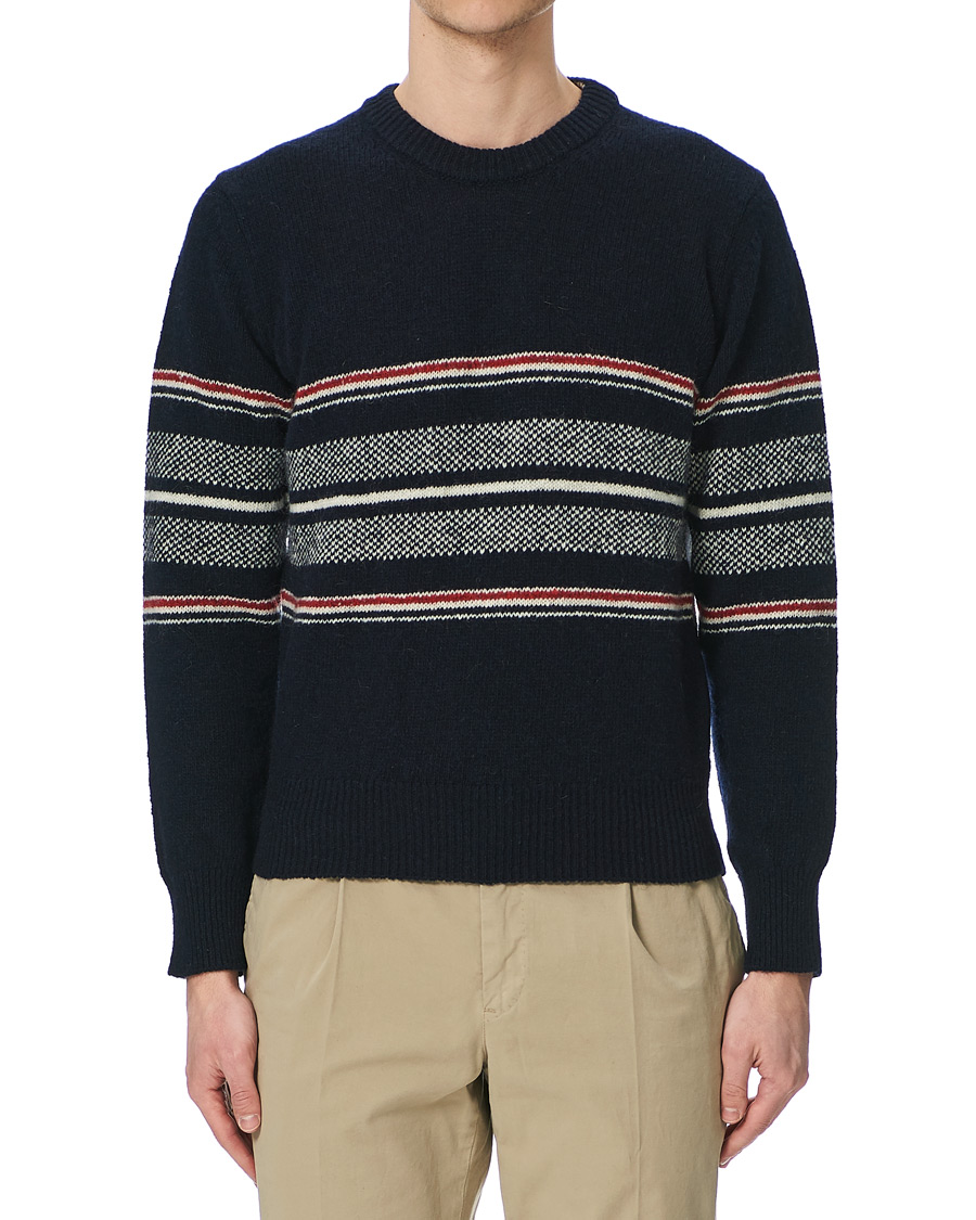 Herre | Gensere | Thom Browne | Birdseye Jacquard Sweater Navy