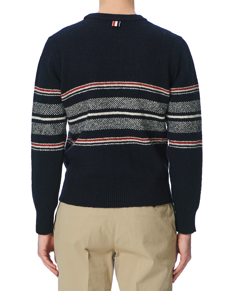 Herre | Gensere | Thom Browne | Birdseye Jacquard Sweater Navy