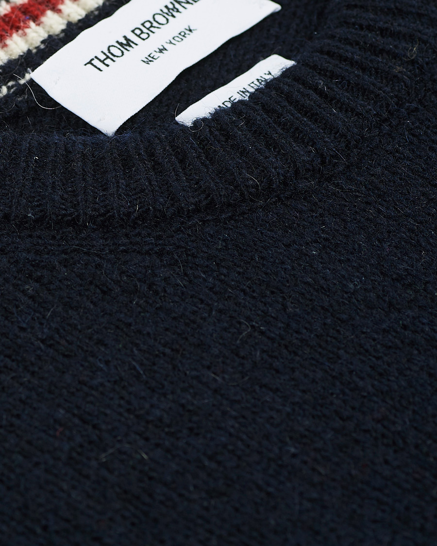 Herre | Gensere | Thom Browne | Birdseye Jacquard Sweater Navy