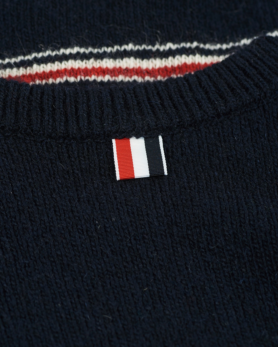 Herre | Gensere | Thom Browne | Birdseye Jacquard Sweater Navy