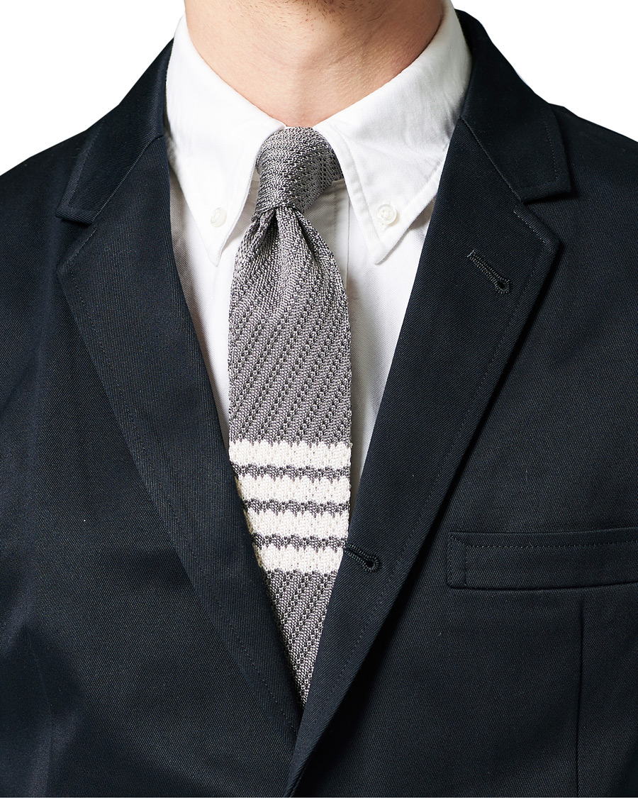 Herre | Contemporary Creators | Thom Browne | Knitted Tie Light Grey
