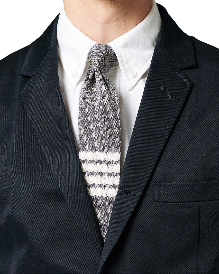 Herre | Thom Browne Knitted Tie Light Grey | Thom Browne | Knitted Tie Light Grey