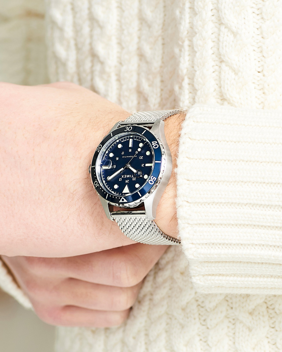 Herre | Timex Navi XL Automatic 41mm Steel/Blue Dial | Timex | Navi XL Automatic 41mm Steel/Blue Dial