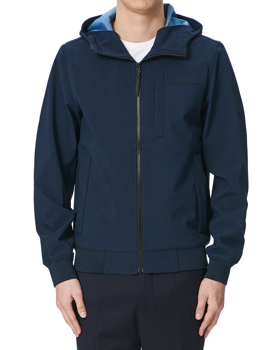 Herre | Jakker | Peak Performance | Softshell Hooded Jacket Blue Shadow