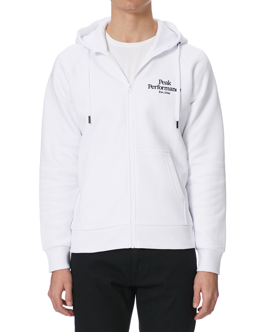 Herre | Gensere | Peak Performance | Original Logo Full Zip Hoodie White