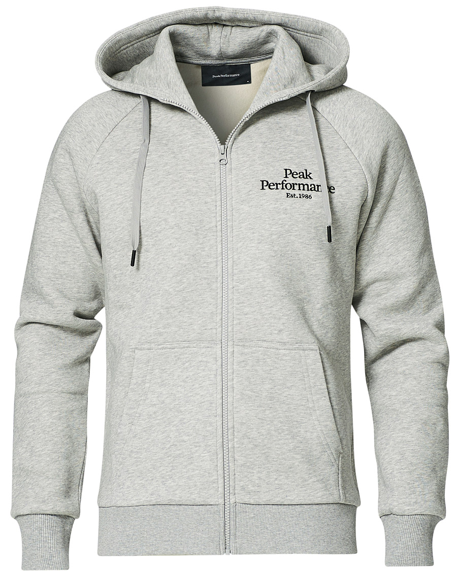 Herre | Gensere | Peak Performance | Original Logo Full Zip Hoodie Grey Melange