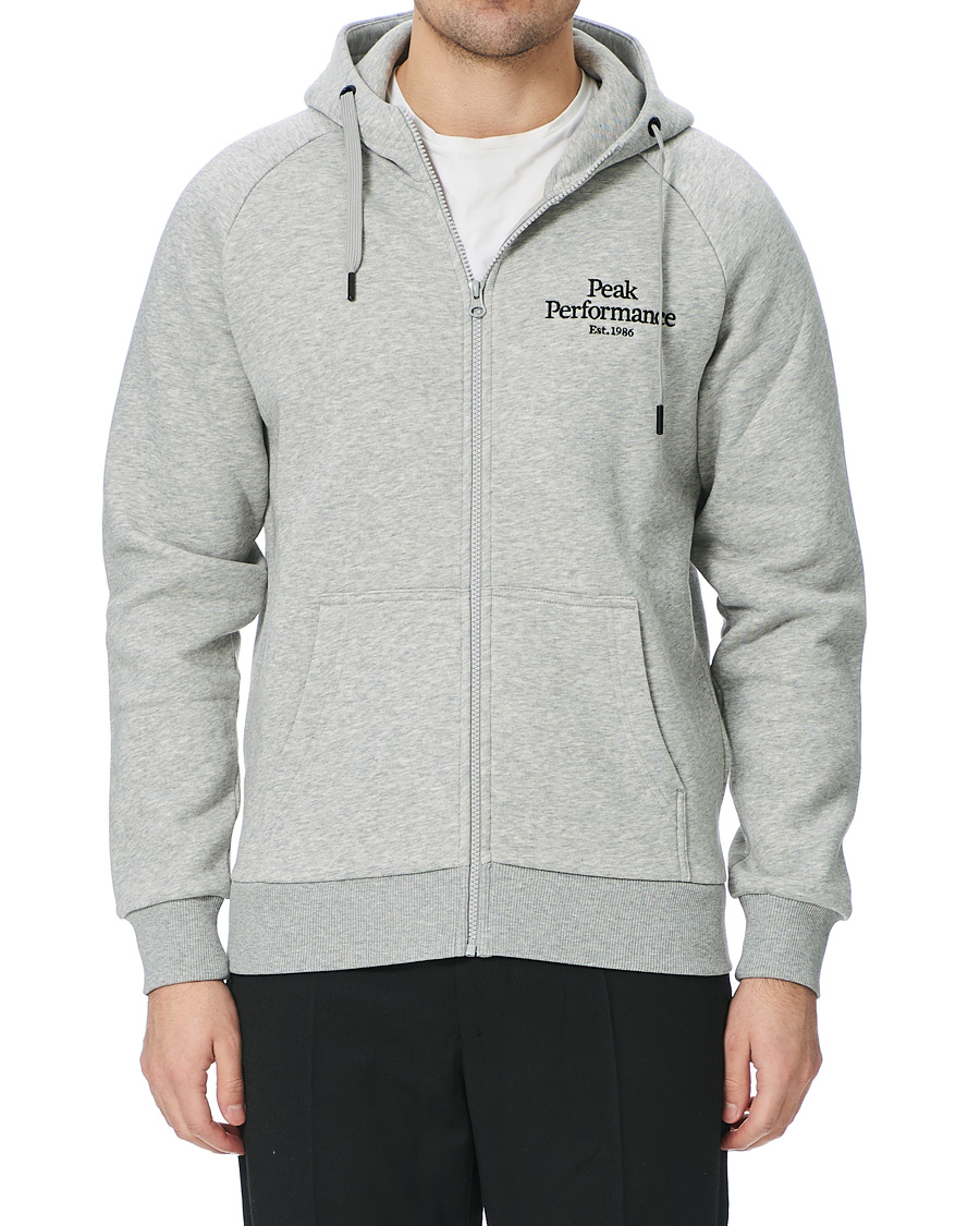 Herre | Gensere | Peak Performance | Original Logo Full Zip Hoodie Grey Melange