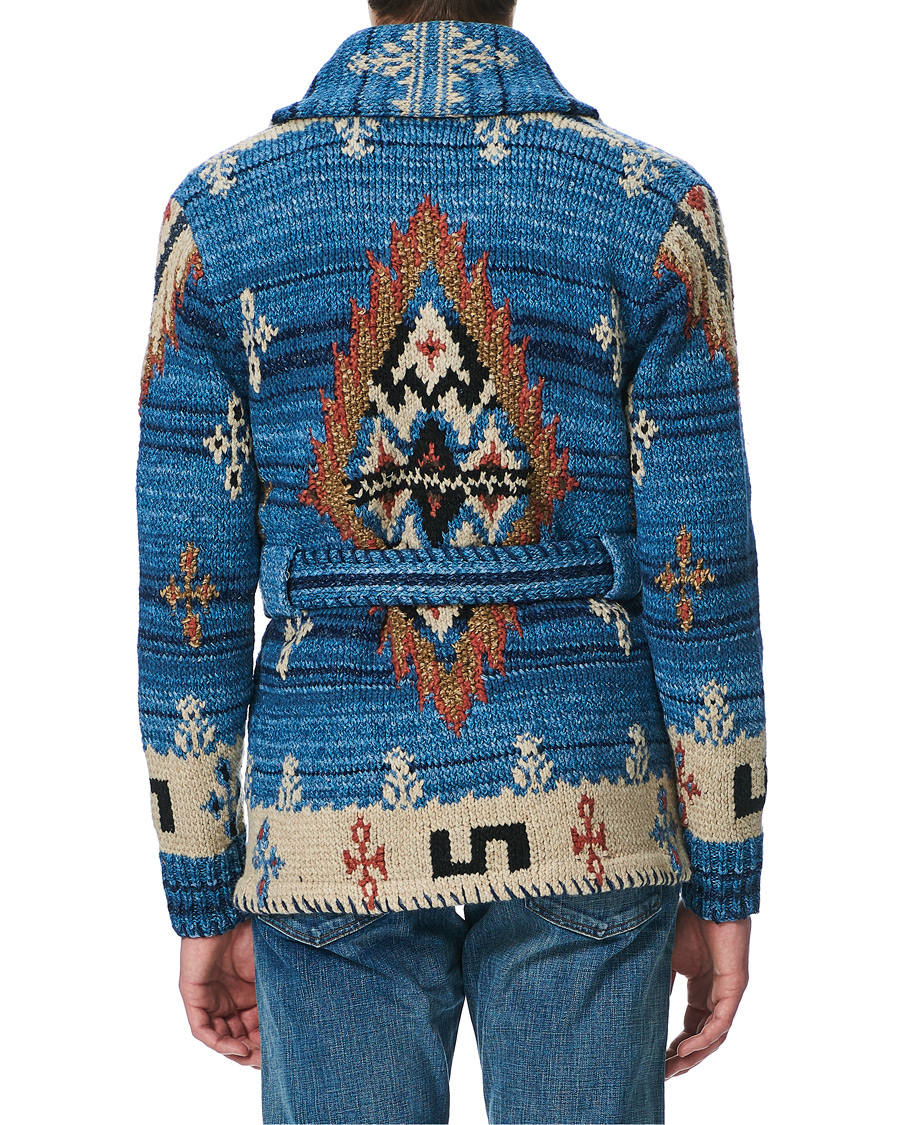 Herre | Gensere | RRL | Ranch Belted Shawl Cardigan Indigo/Cream