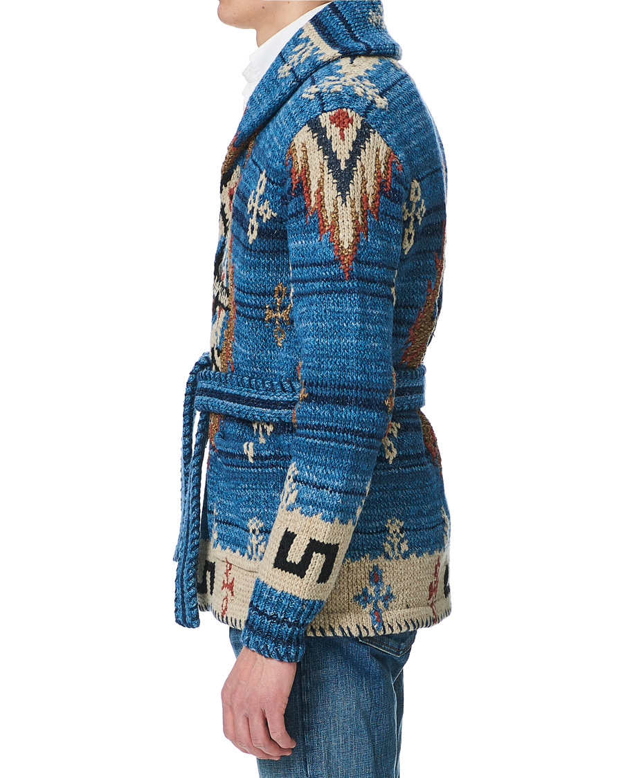 Herre | Gensere | RRL | Ranch Belted Shawl Cardigan Indigo/Cream
