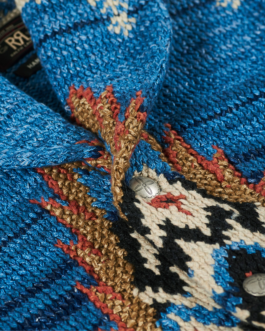 Herre | Gensere | RRL | Ranch Belted Shawl Cardigan Indigo/Cream