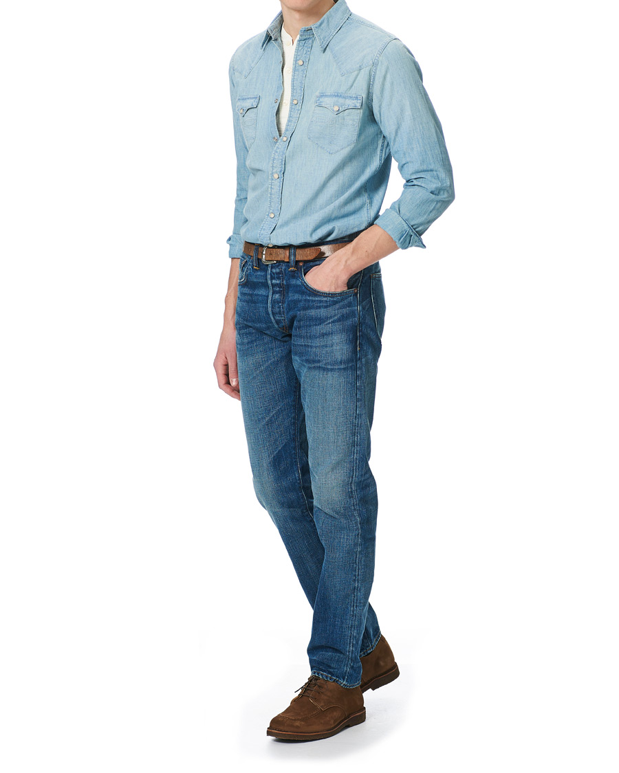 Herre | Skjorter | RRL | Buffalo Western Shirt Indigo/Cream