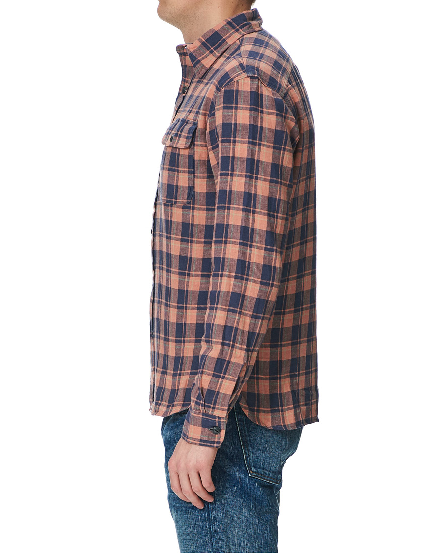 Herre | Skjorter | RRL | Cotton/Linen Matlock Workshirt Coral/Blue