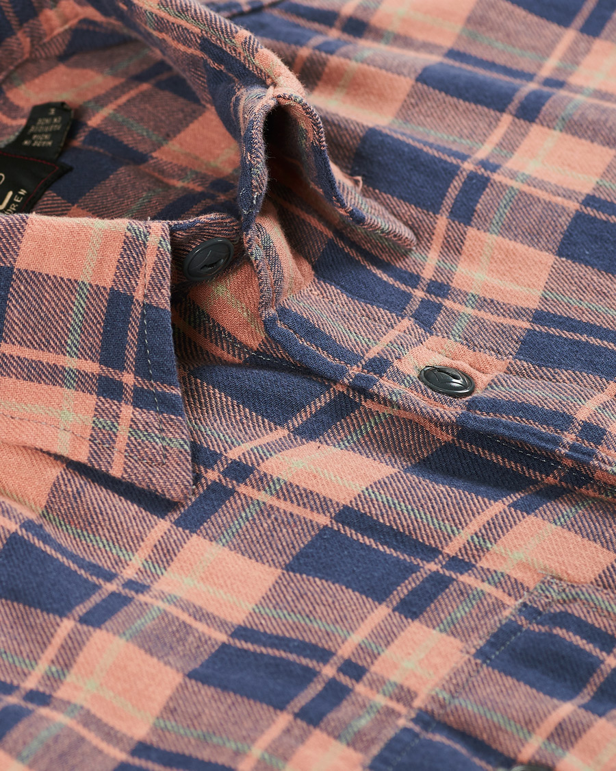 Herre | Skjorter | RRL | Cotton/Linen Matlock Workshirt Coral/Blue