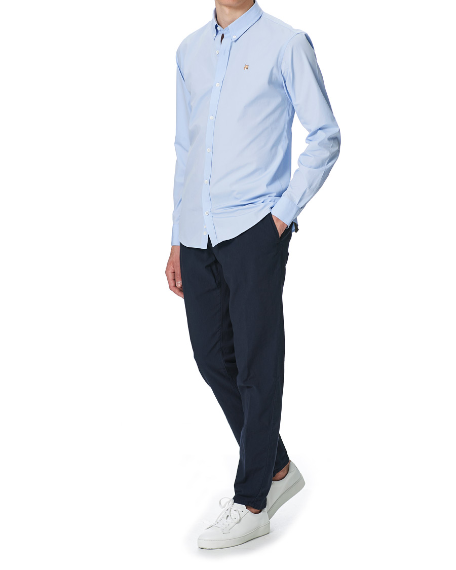 Herre | Skjorter | Maison Kitsuné | Fox Head Oxford Shirt Light Blue
