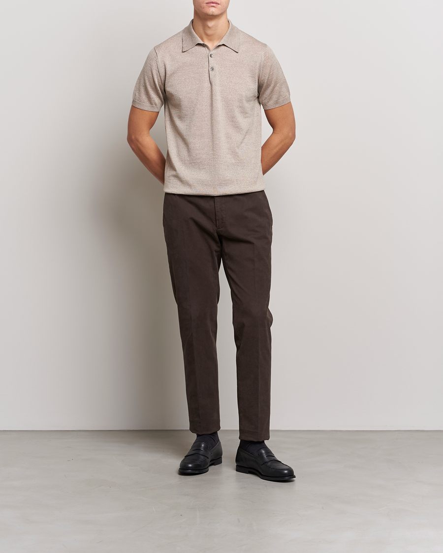 Herre | Sommeravdelingen | Morris Heritage | Short Sleeve Knitted Polo Shirt Khaki