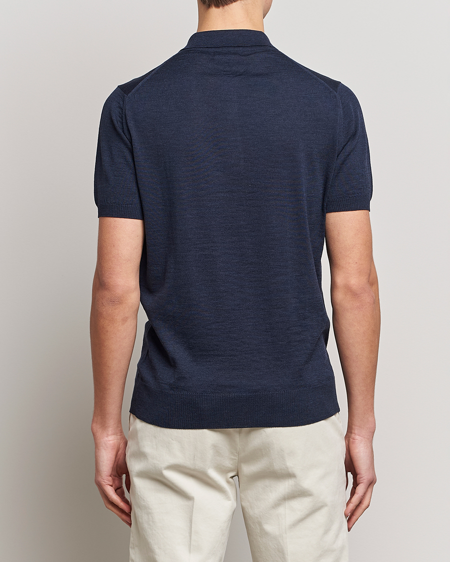 Herre | Pikéer | Morris Heritage | Short Sleeve Knitted Polo Shirt Navy
