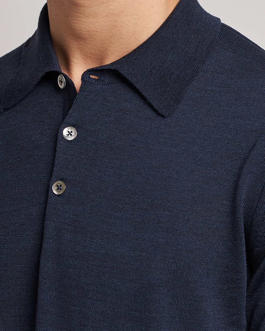 Herre | Pikéer | Morris Heritage | Short Sleeve Knitted Polo Shirt Navy