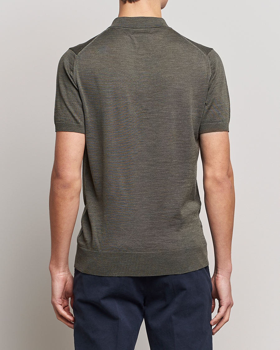 Herre | Pikéer | Morris Heritage | Short Sleeve Knitted Polo Shirt Olive Green