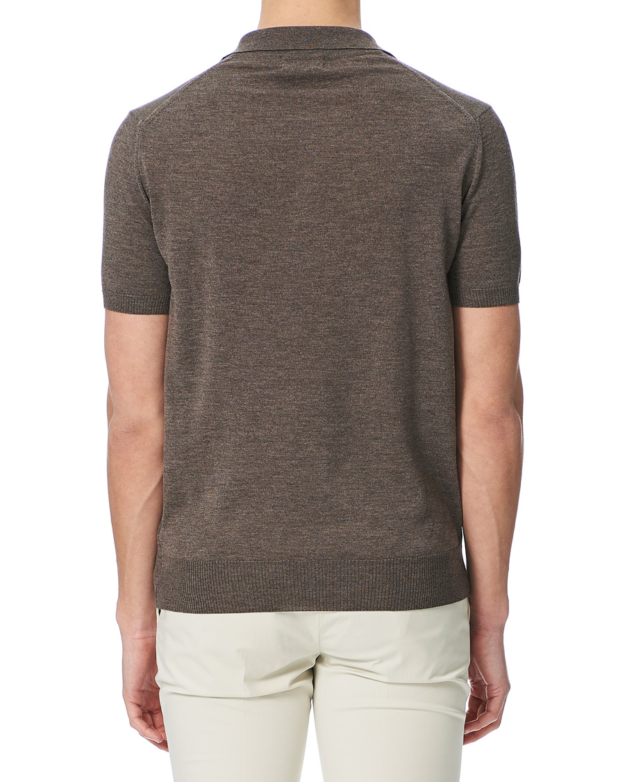 Herre | Pikéer | Morris Heritage | Short Sleeve Knitted Polo Shirt Brown