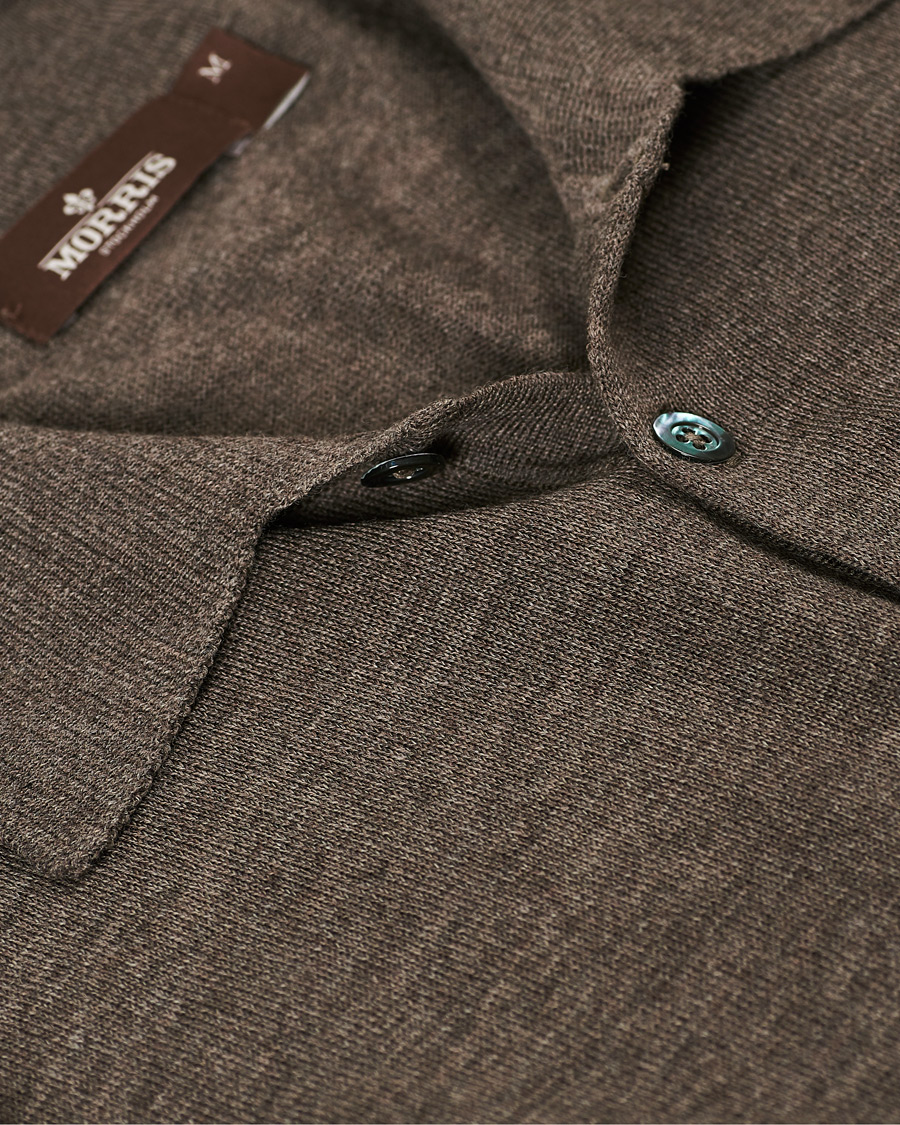 Herre | Pikéer | Morris Heritage | Short Sleeve Knitted Polo Shirt Brown