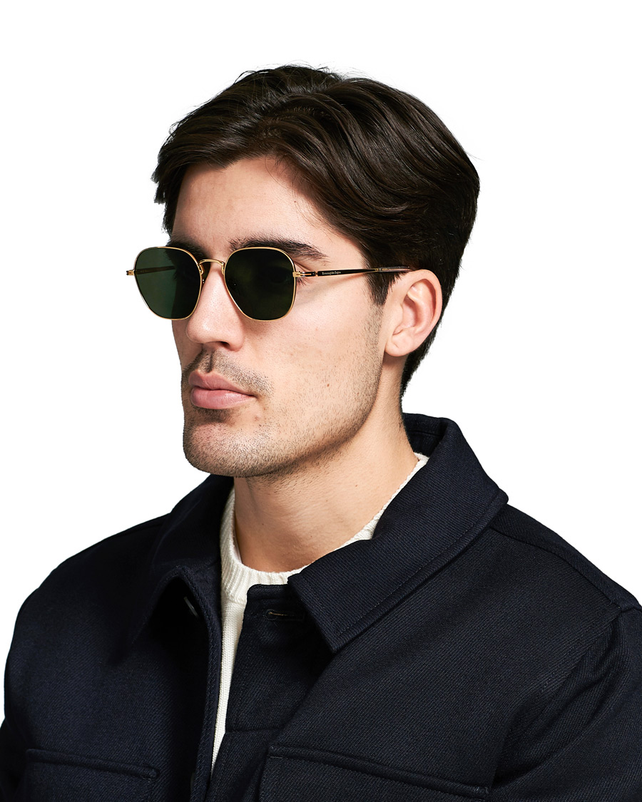 Herre | | Ermenegildo Zegna | EZ0174 Sunglasses Shiny Deep Gold/Green