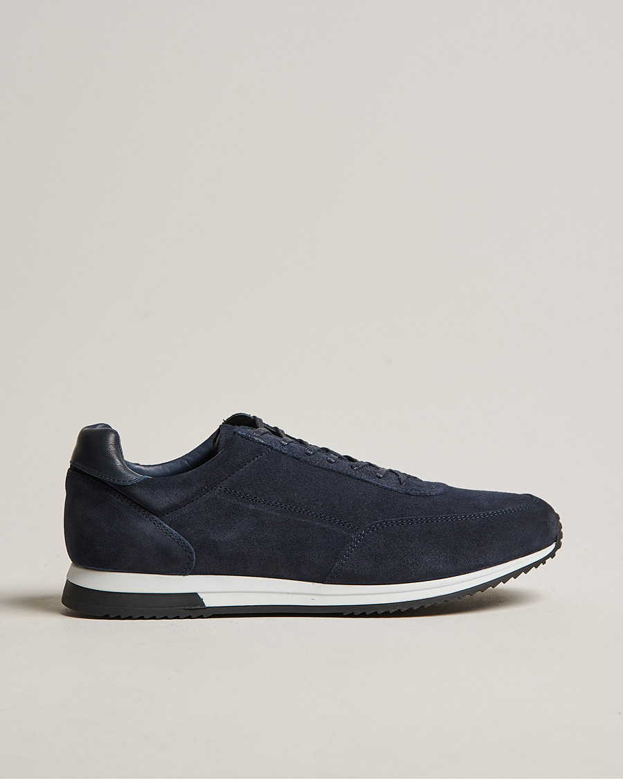 Herre | Sneakers | Design Loake | Loake 1880 Bannister Running Sneaker Navy Suede