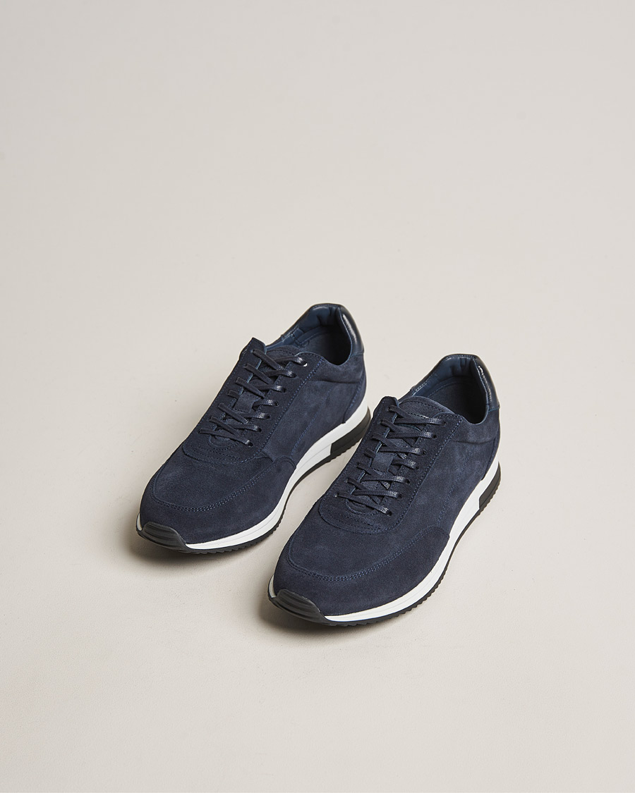 Herre | Sneakers | Design Loake | Loake 1880 Bannister Running Sneaker Navy Suede