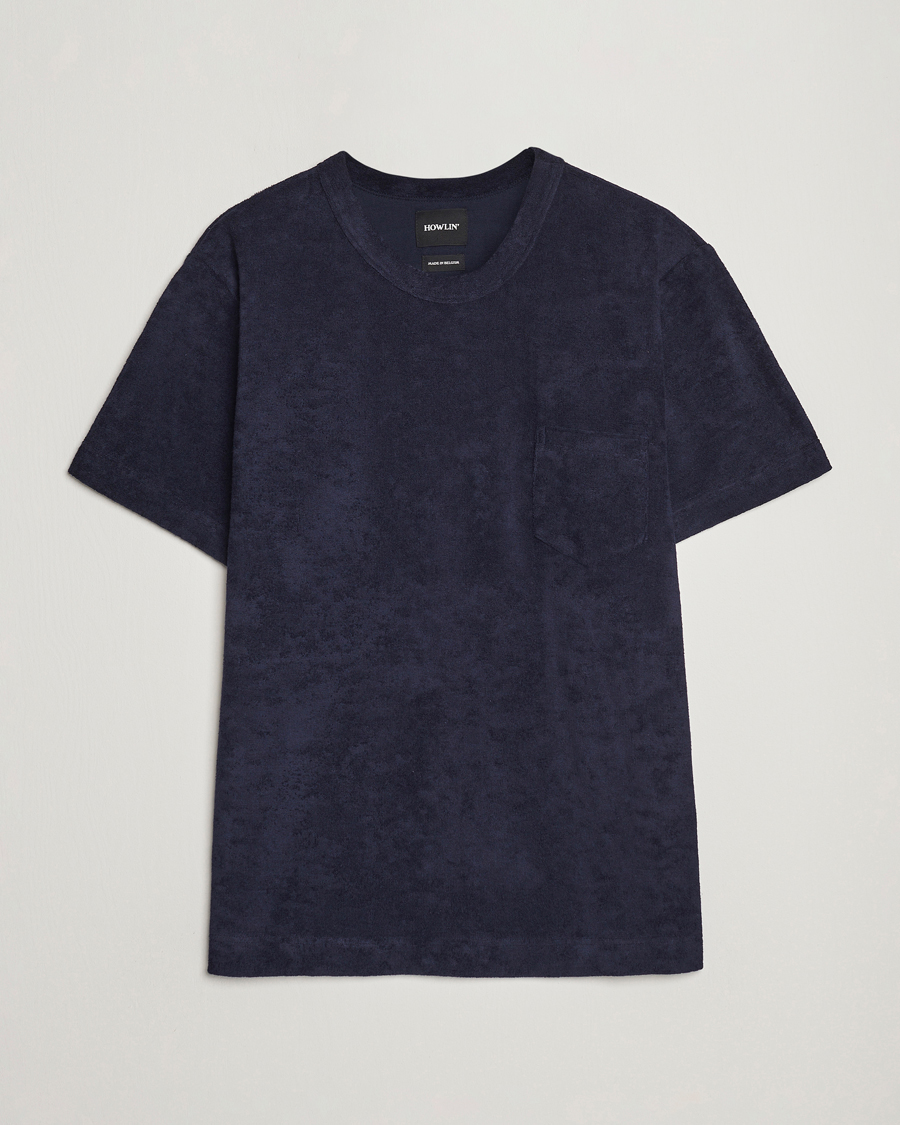 Herre | T-Shirts | Howlin' | Fons Cotton Blend Terry Pocket Tee Navy