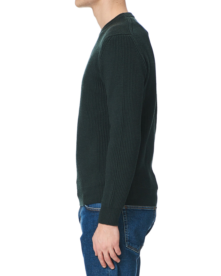 Herre | Gensere | Altea | Rib Stitch Crew Neck Dark Green