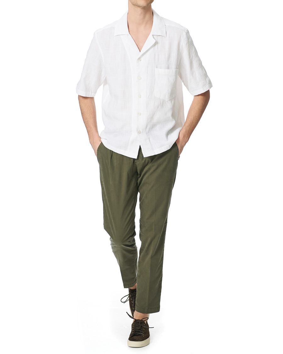 Herre | Bukser | Briglia 1949 | Drawstring Easy Fit Cotton/Tencel Trousers Olive