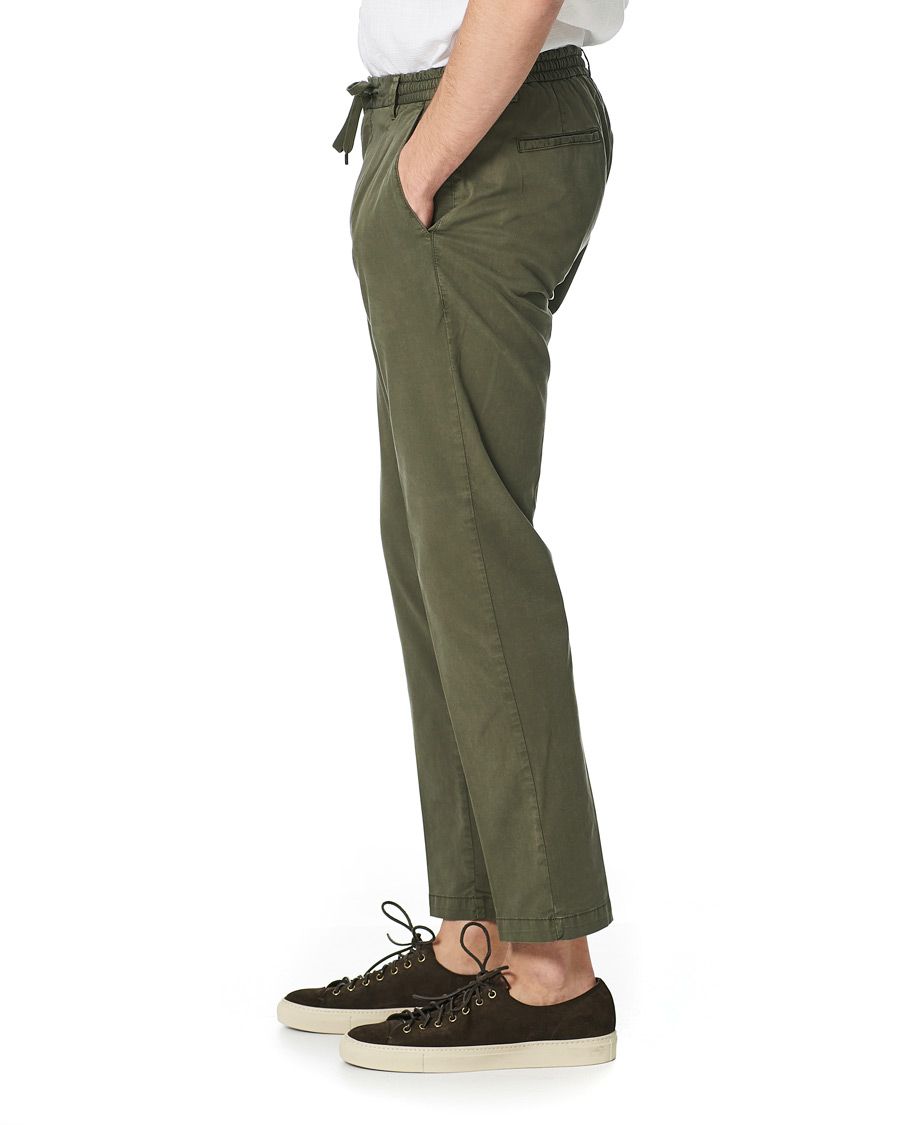 Herre | Bukser | Briglia 1949 | Drawstring Easy Fit Cotton/Tencel Trousers Olive
