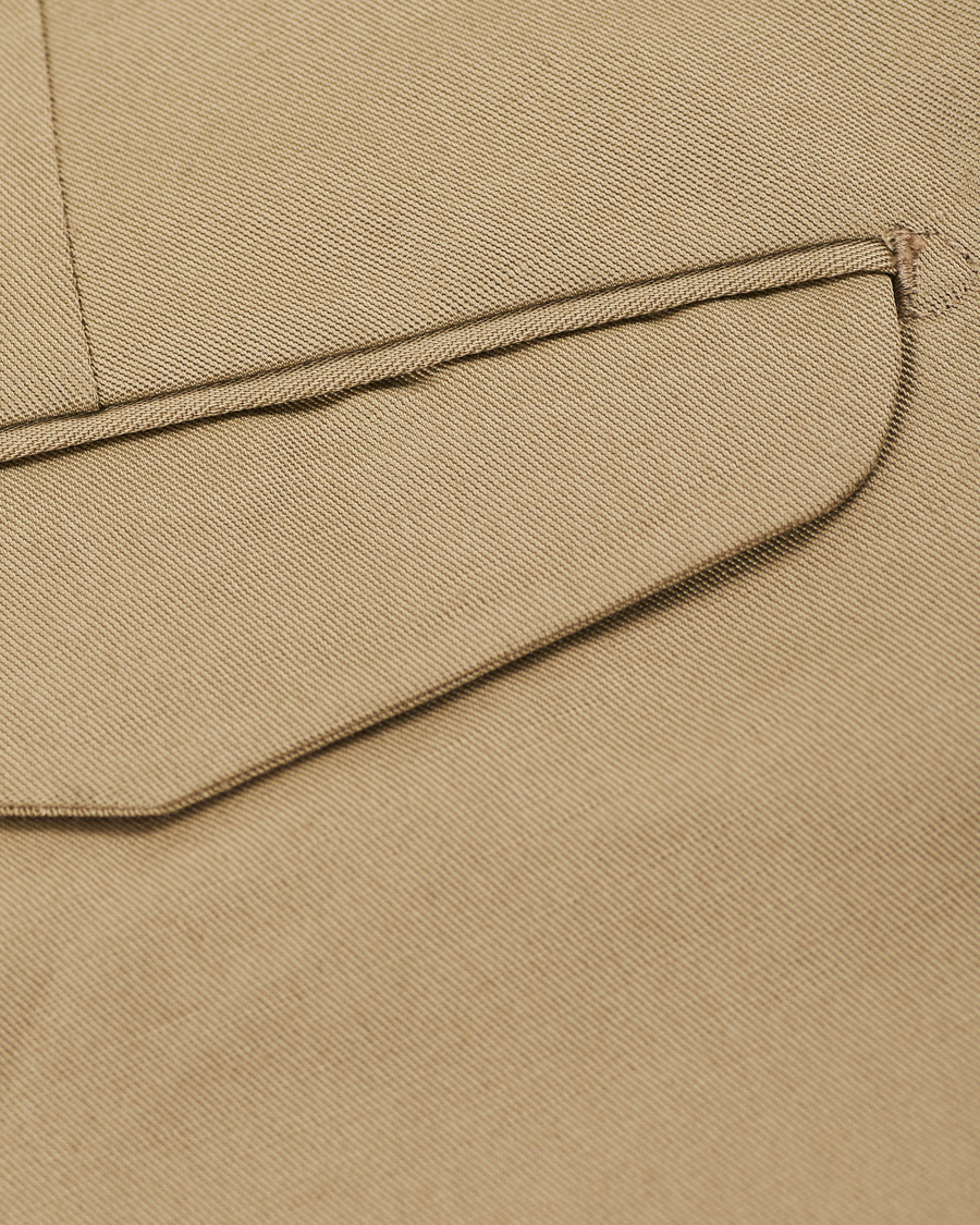 Herre | Bukser | Briglia 1949 | Easy Fit Pleated Linen/Cotton Trousers Beige