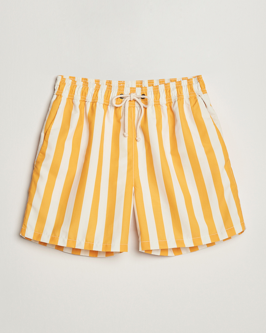 Herre | Badeshorts | Ripa Ripa | Paraggi Striped Swimshorts Yellow/White