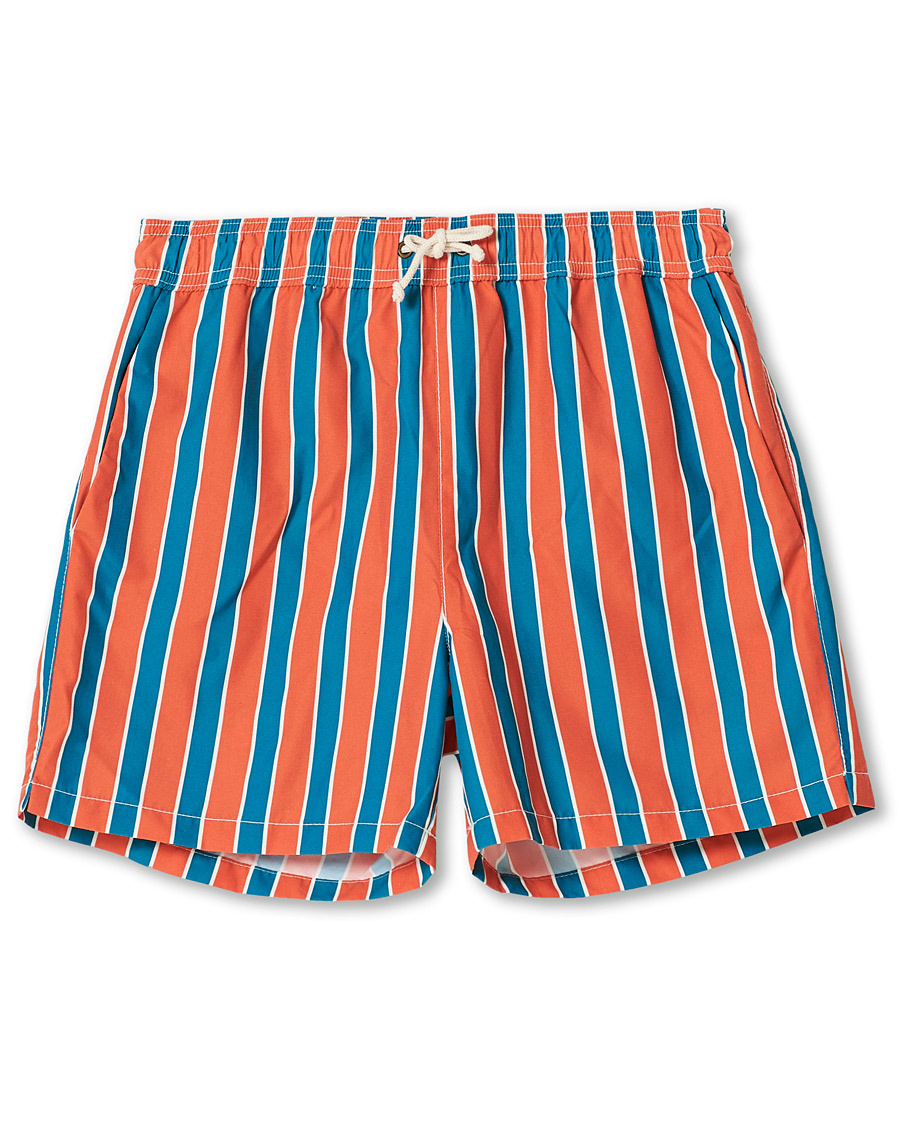 Herre | Badeshorts | Ripa Ripa | Monterosso Striped Swimshorts Green/Orange