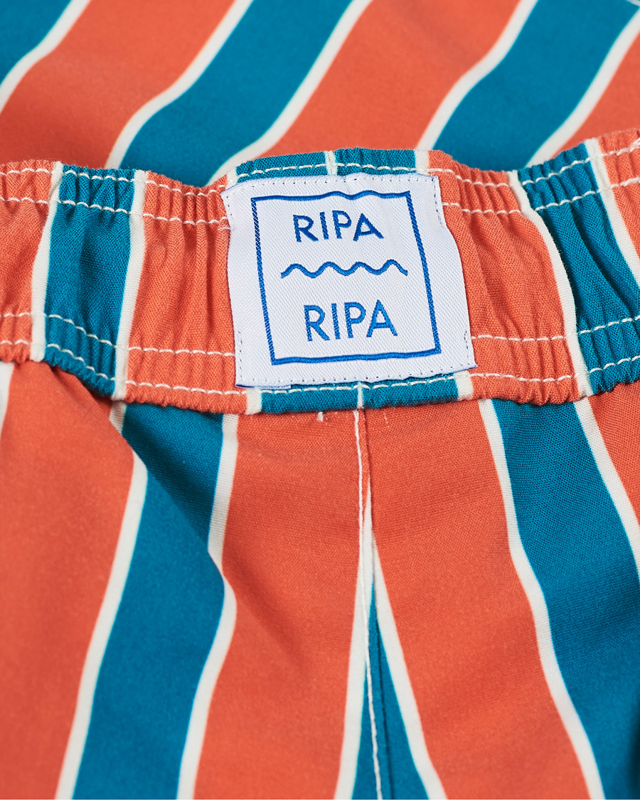 Herre | Badeshorts | Ripa Ripa | Monterosso Striped Swimshorts Green/Orange