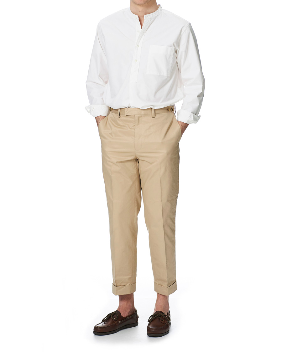 Herre | Skjorter | BEAMS PLUS | Band Collar Popover Shirt White