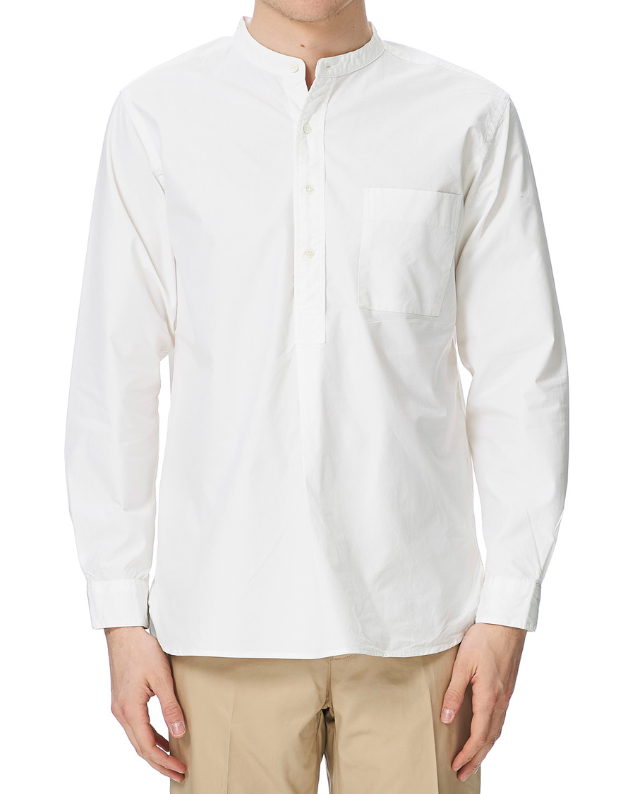 Herre | Skjorter | BEAMS PLUS | Band Collar Popover Shirt White