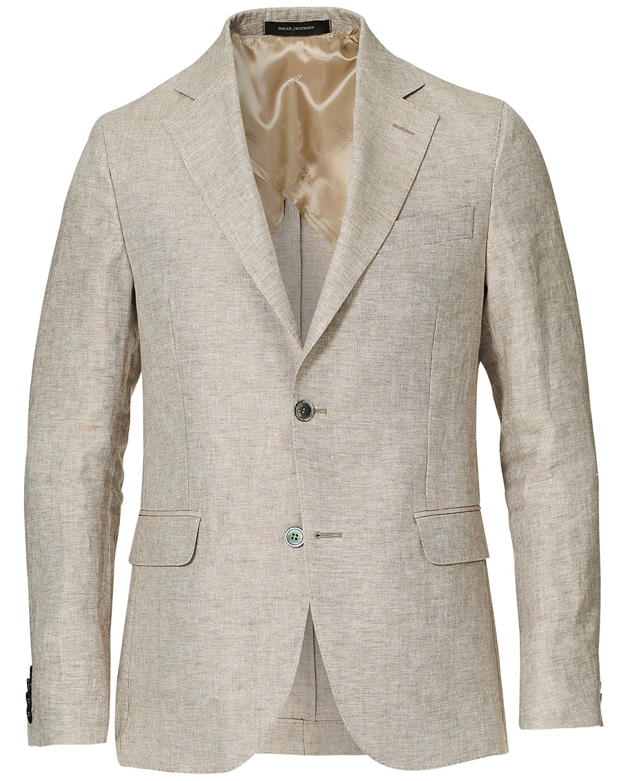 Herre | Dressjakker | Oscar Jacobson | Egel Linen Blazer Beige