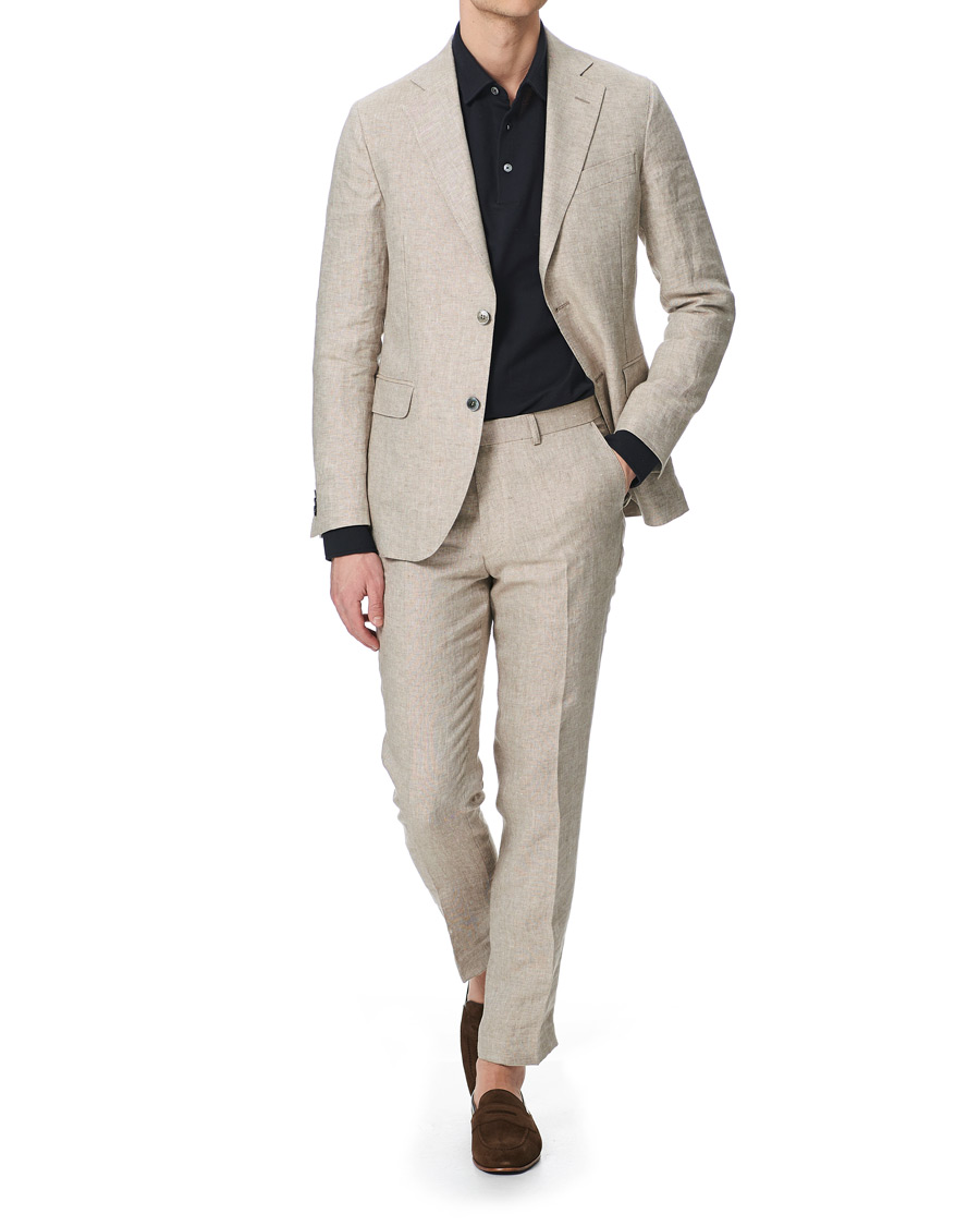 Herre | Dressjakker | Oscar Jacobson | Egel Linen Blazer Beige