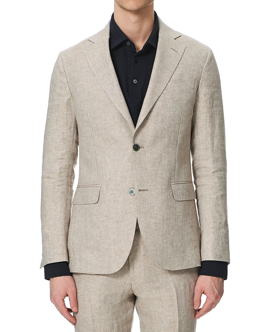 Herre | Dressjakker | Oscar Jacobson | Egel Linen Blazer Beige