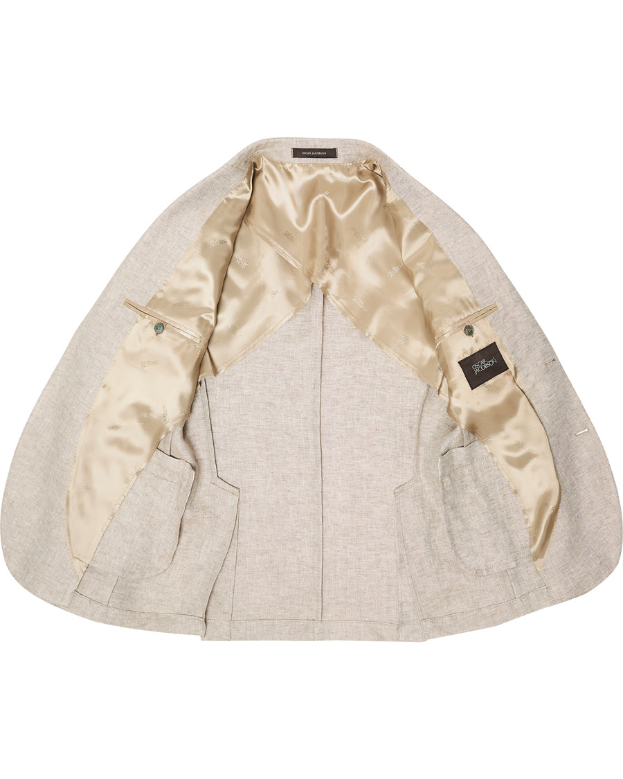 Herre | Dressjakker | Oscar Jacobson | Egel Linen Blazer Beige